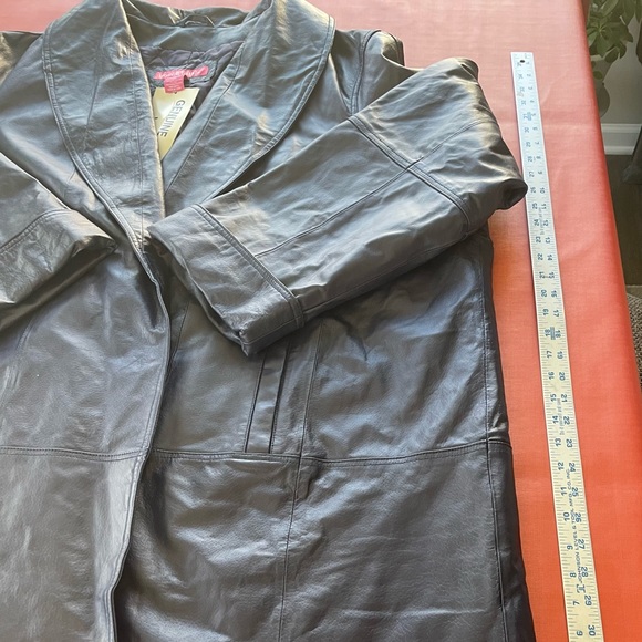 34W Women’s Genuine leather coat Navy Blue - Picture 16 of 16